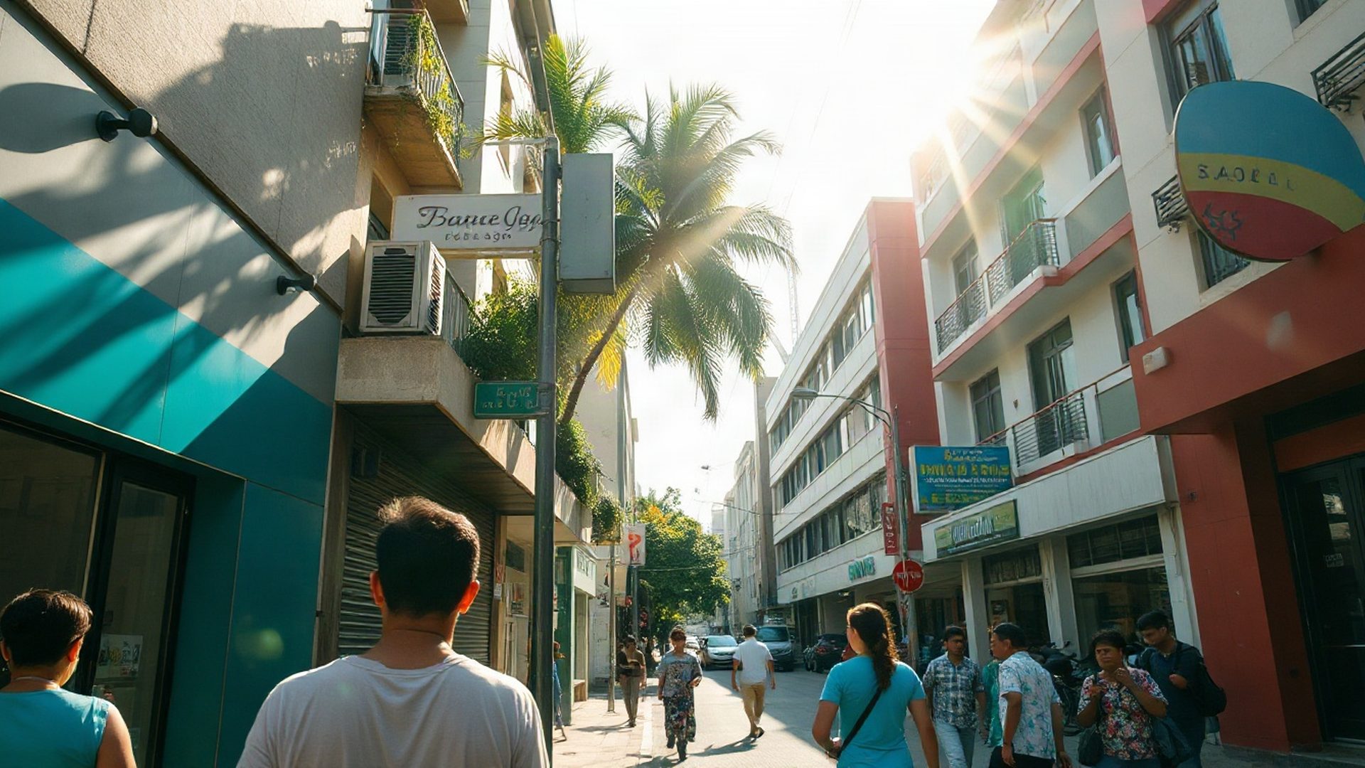 Fachada de negócio local no bairro do Flamengo, Rio de Janeiro, com luz natural